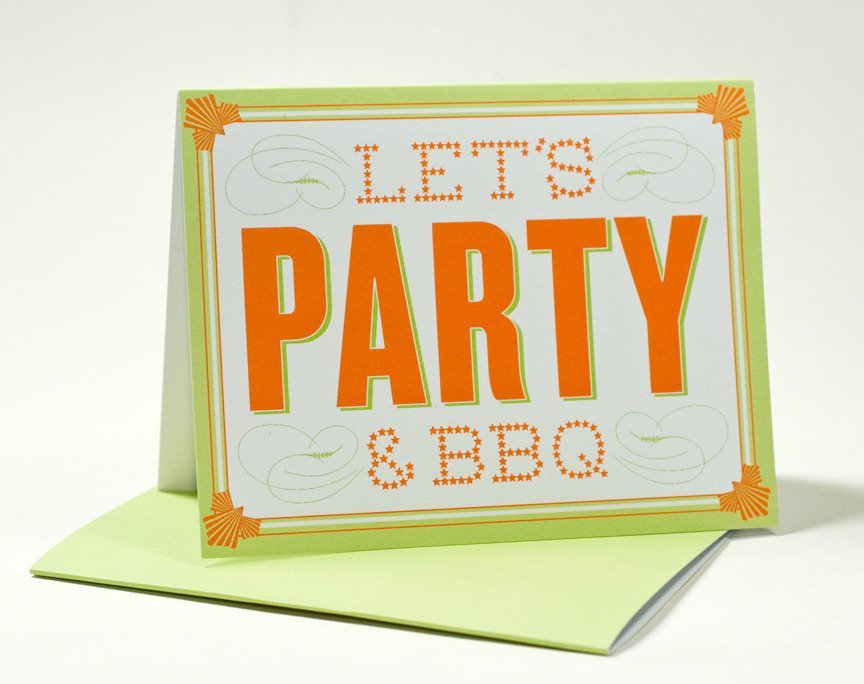 Bbq Party Invitations Rich