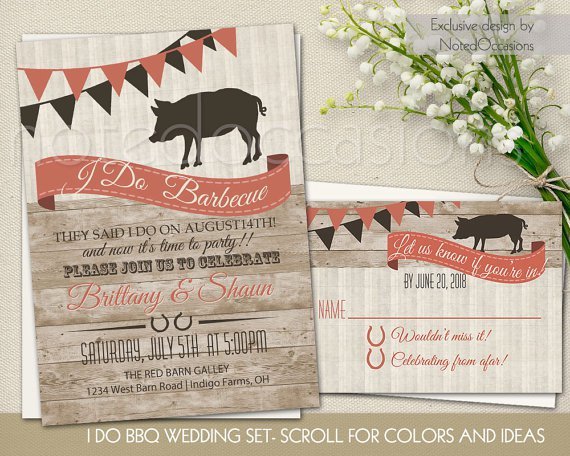 Bbq Wedding Reception Only Invitation