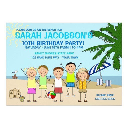 Beach Birthday Party Invitation