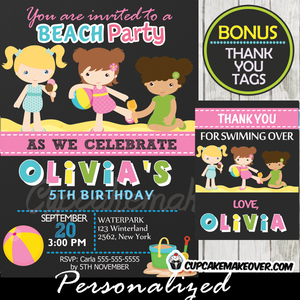Beach Birthday Party Invitation Ideas