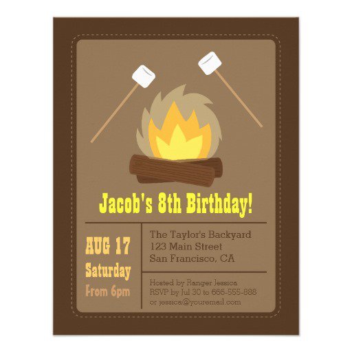 Beach Bonfire Birthday Party Invitations