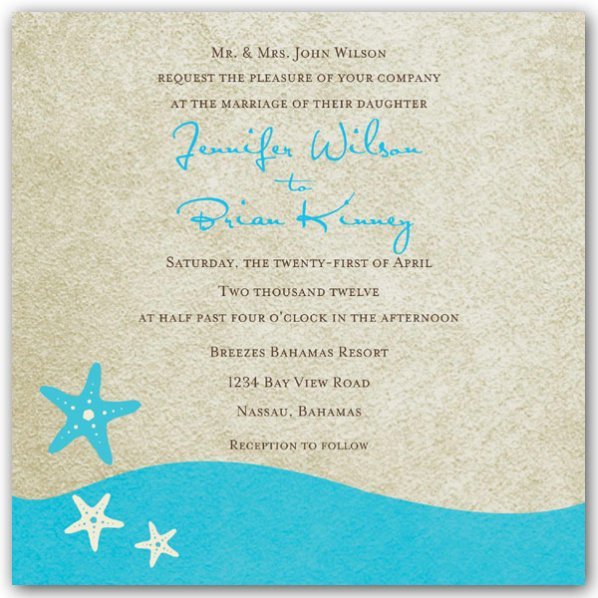 Beach Invitation Wording