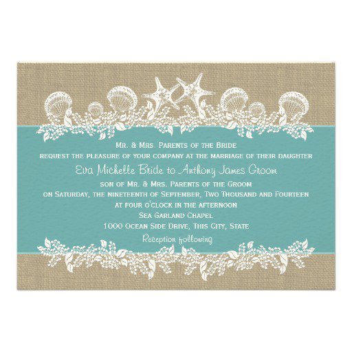 Beach Type Wedding Invitations