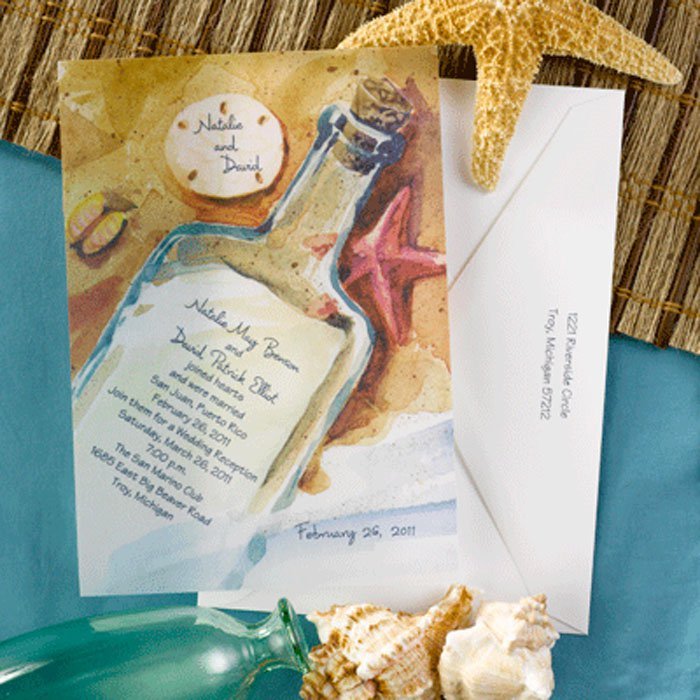 Beach Wedding Invitations In A Bottle