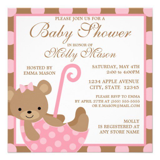 Bear Baby Shower Invitations