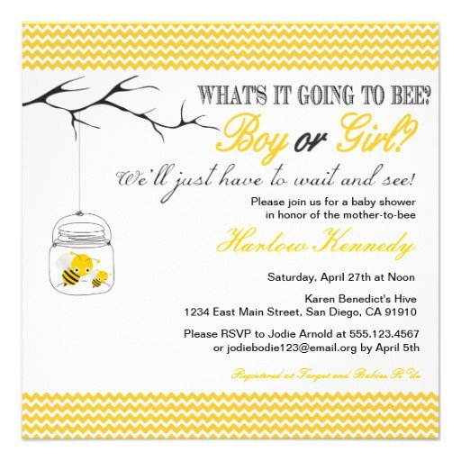 Bee Gender Reveal Invitations