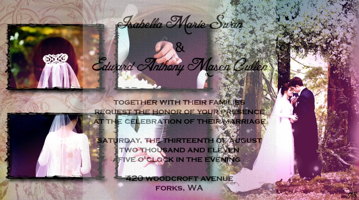 Bella And Edward Wedding Invitation