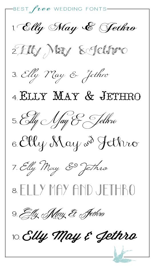 Best Calligraphy Fonts For Wedding Invitations