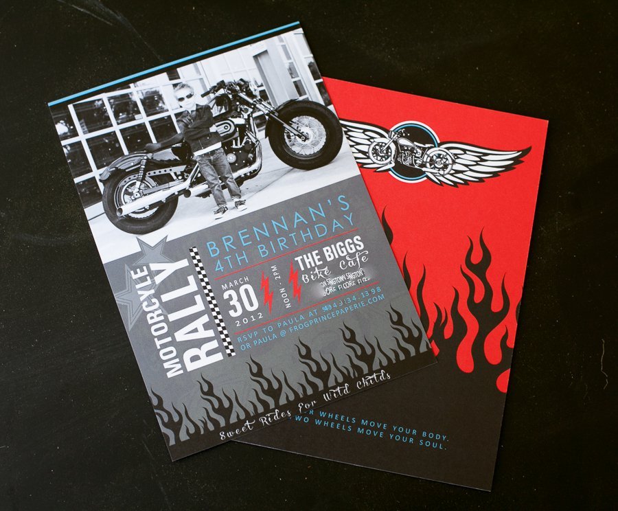 Bike Birthday Invitations