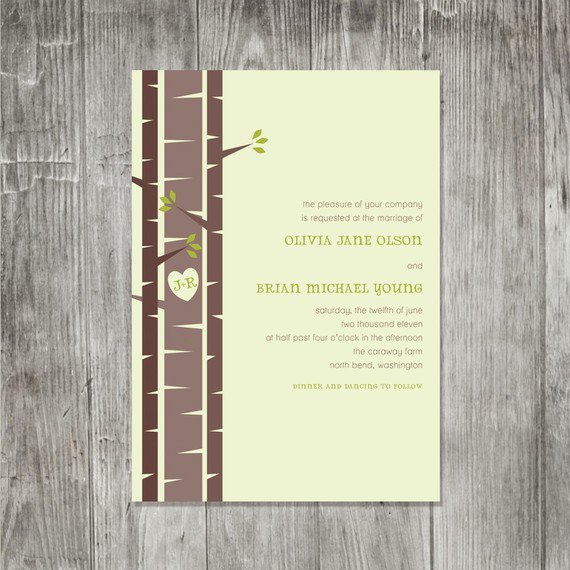 Birch Tree Wedding Invitations