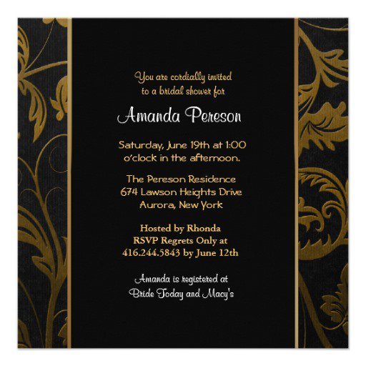 Black And Gold Invitation Paper