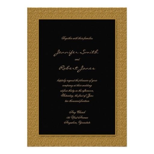 Black And Gold Scroll Wedding Invitations
