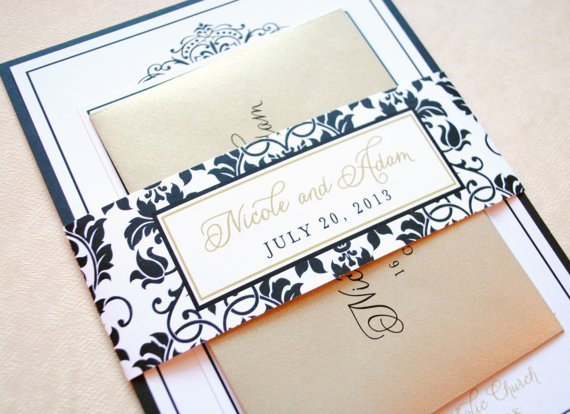 Black And Gold Wedding Invitations Uk