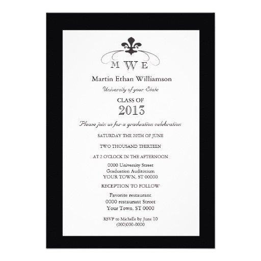 Black And White Graduation Invitations