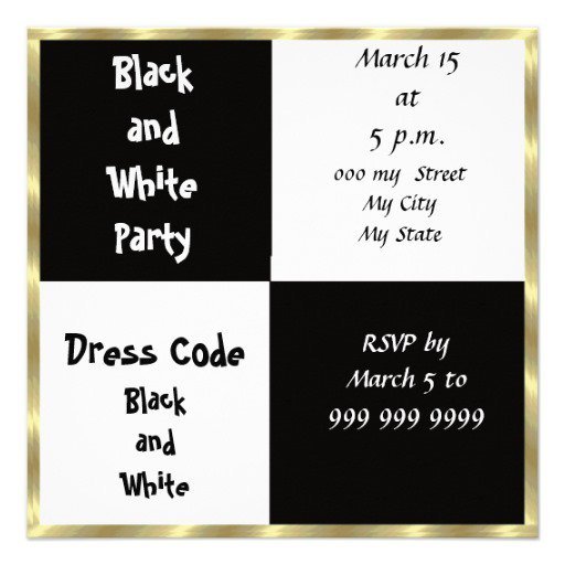 Black And White Party Invitations