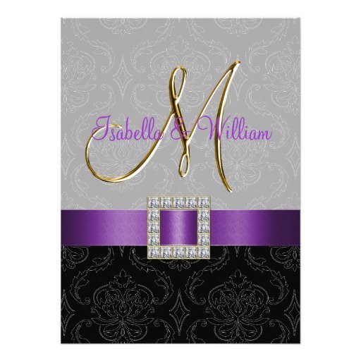 Black Damask Wedding Invitations