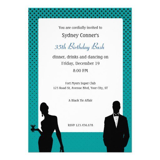 Black Tie Birthday Invitations