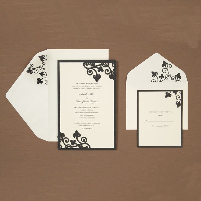 Black Wedding Invitation Kits
