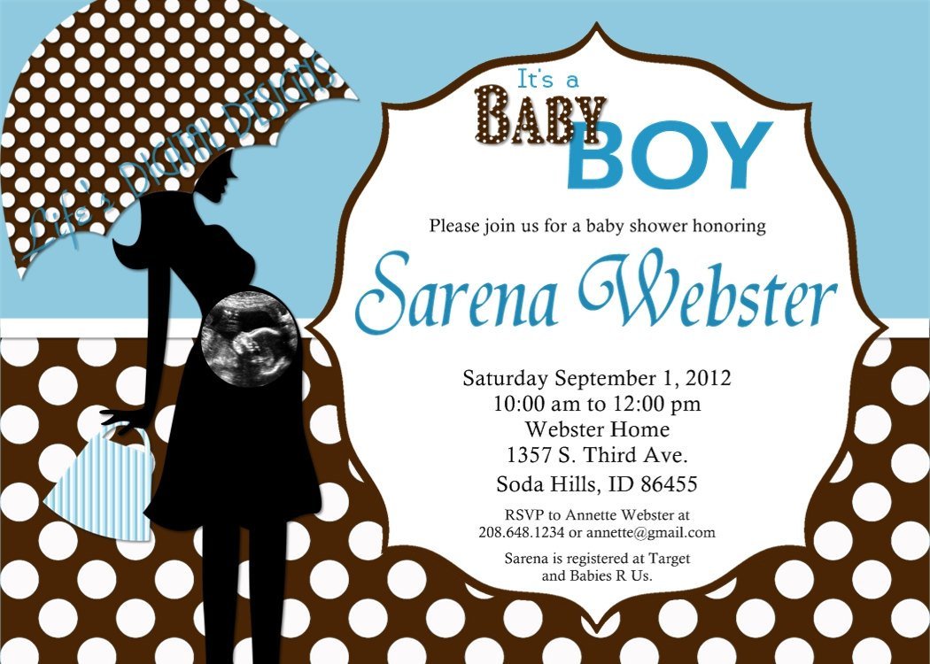 Black White Baby Shower Invitations