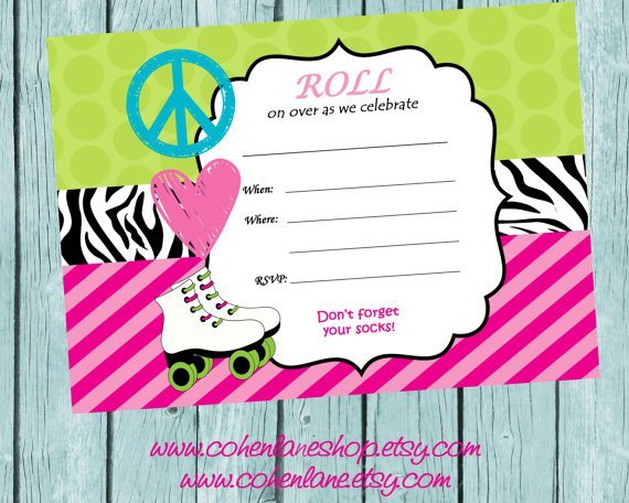 Blank Printable Skating Invitations