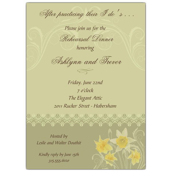 Blank Rehearsal Dinner Invitations