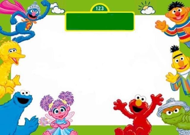 Blank Sesame Street Birthday Invitations