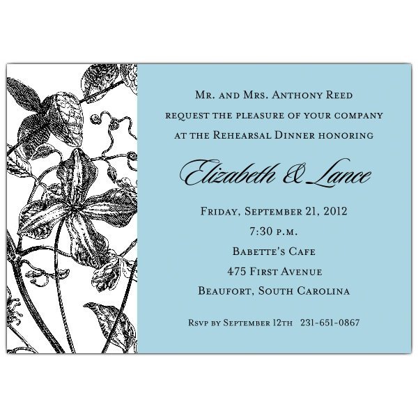 Blank Wedding Rehearsal Dinner Invitations