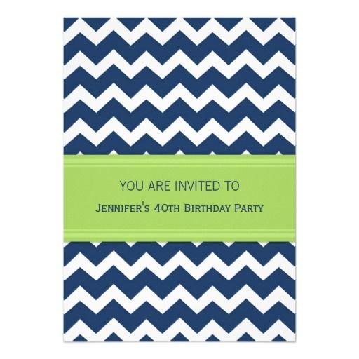 Blue Chevron Invitations
