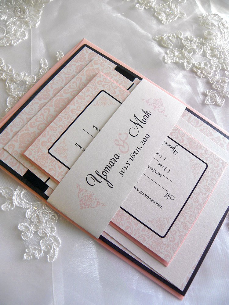 Blush Black And White Invitations