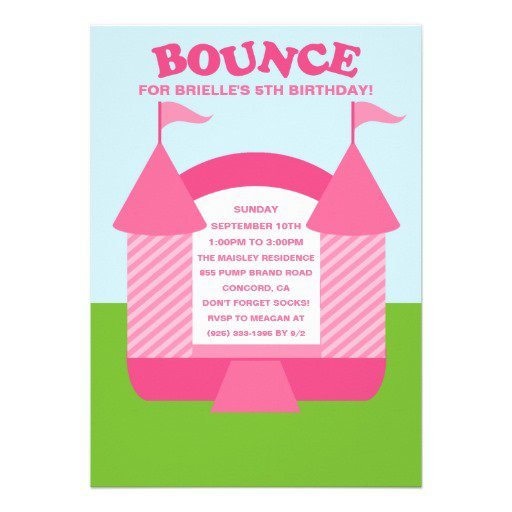 Bounce Birthday Party Invitations