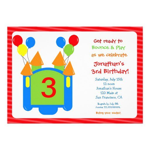 Bounce House Birthday Party Invitations
