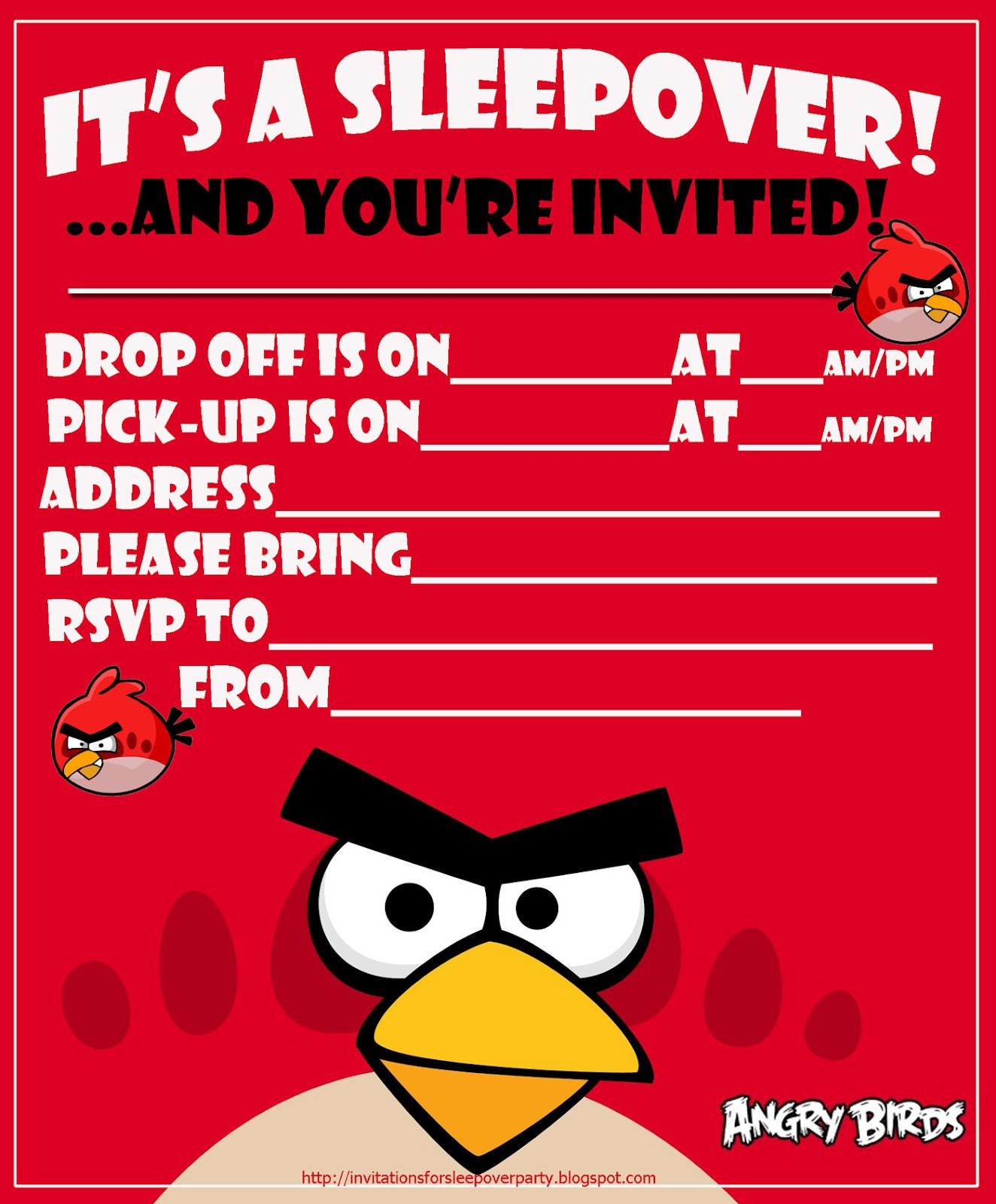 Boys Sleepover Invitations Printable