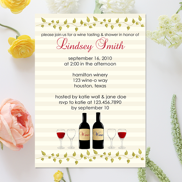 Bridal Shower Invitation Wording Wine Tasting