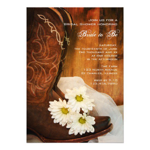 Bridal Shower Invitations Cowboy Boots