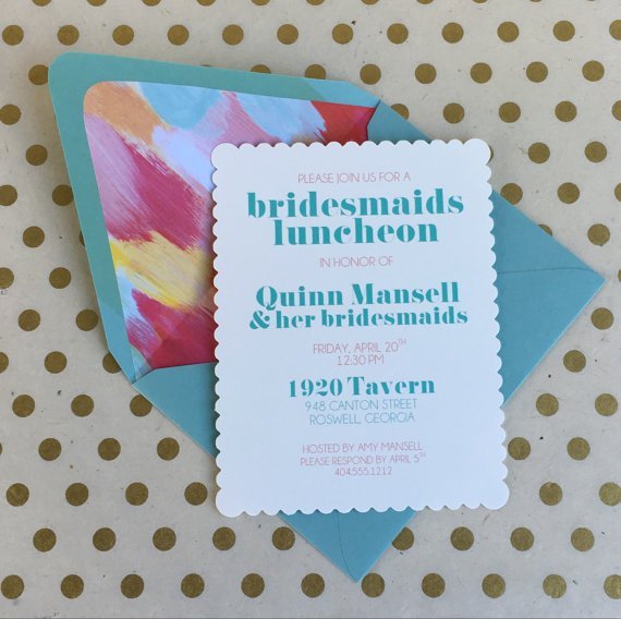 Bridesmaid Luncheon Invitations Etsy