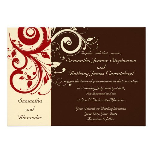 Brown And Cream Wedding Invitations