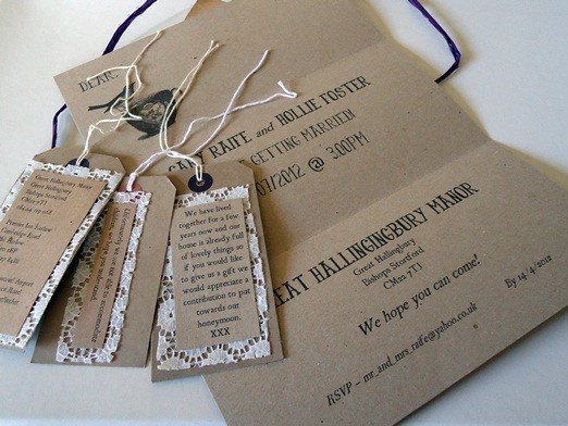 Brown Paper Wedding Invitations Australia