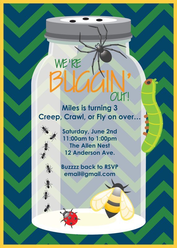 Bug Birthday Party Invitations Printable