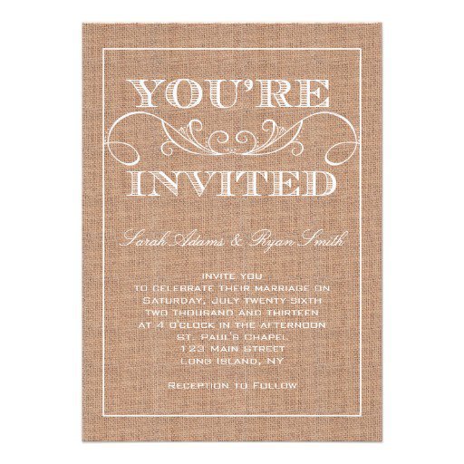 Burlap Wedding Invitations Free Printable