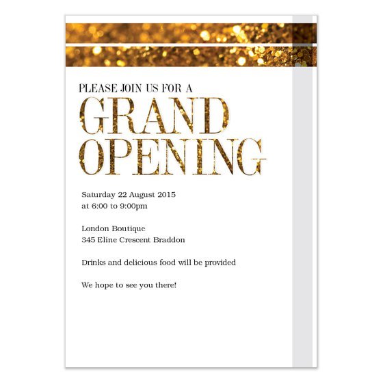 Business Grand Opening Invitation Samples