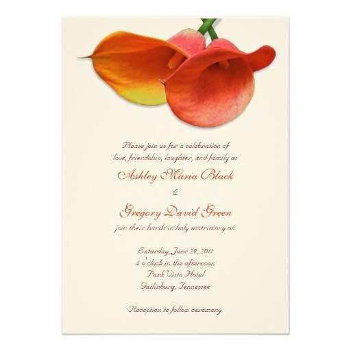 Calla Lily Wedding Shower Invitations