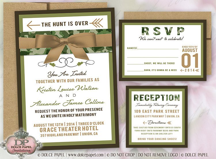 Camo Wedding Invitations Sets