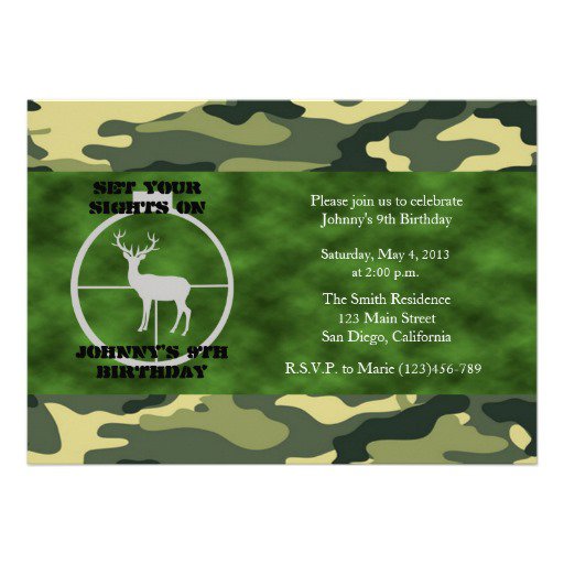 Camouflage Party Invitations