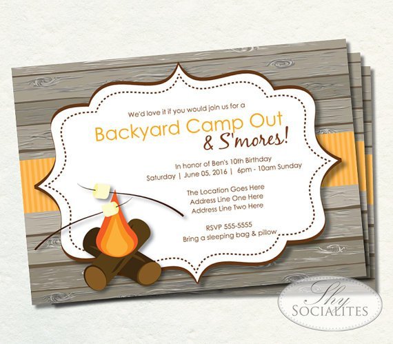 Campfire Invitation Template