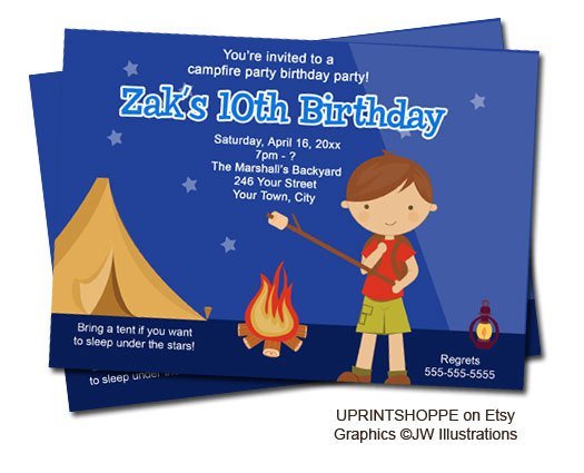 Campfire Invitations Birthday