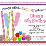 Candyland Party Invitation Wording