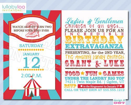 Carnival Birthday Invitations