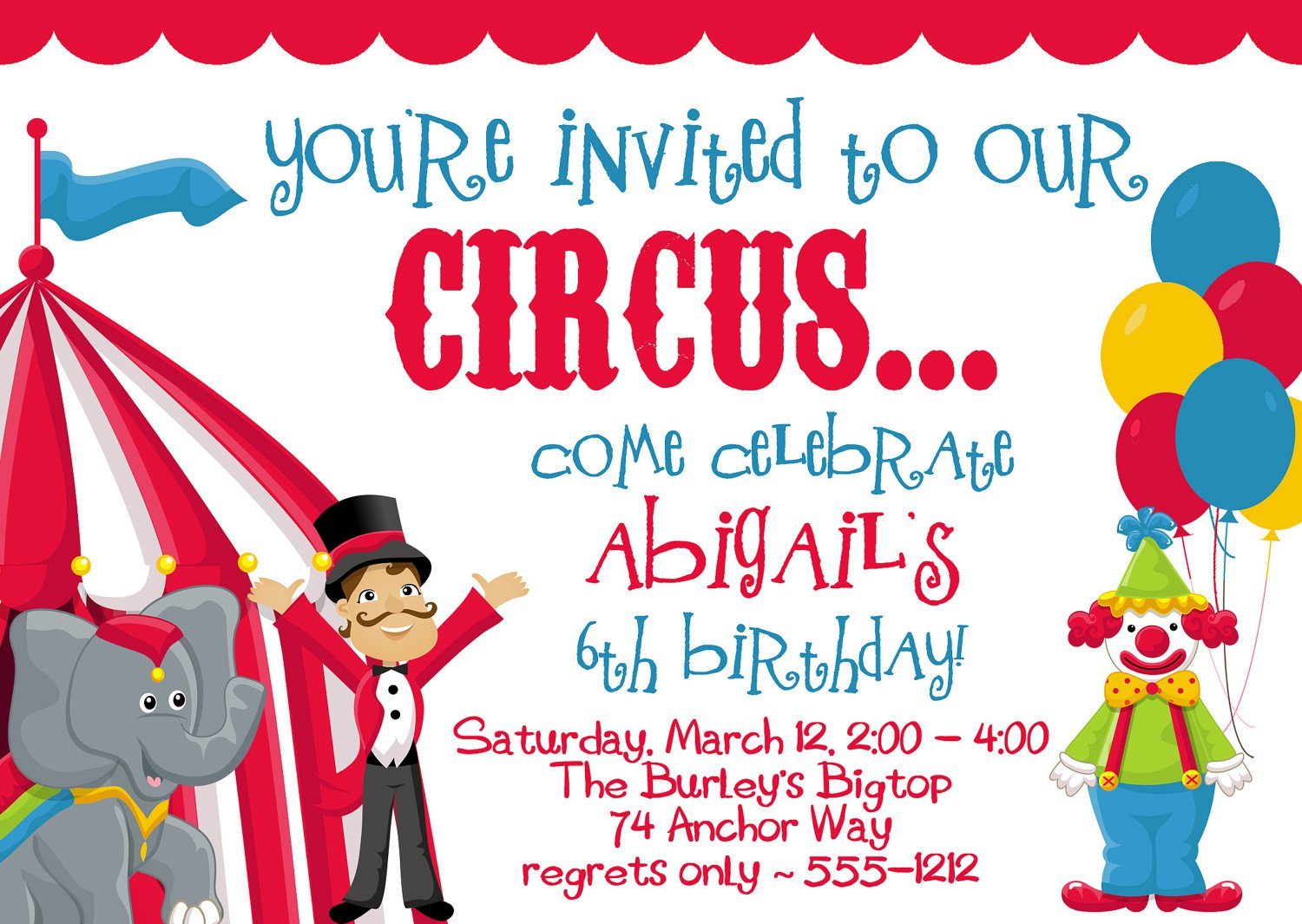 Carnival Birthday Party Invitations Wording