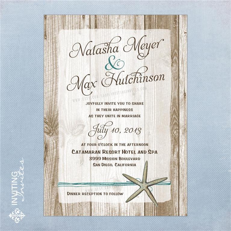 Casual Beach Wedding Invitation Wording