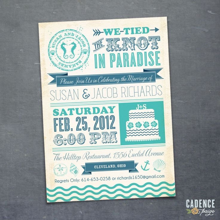 Casual Reception Invitation Wording After Destination Wedding